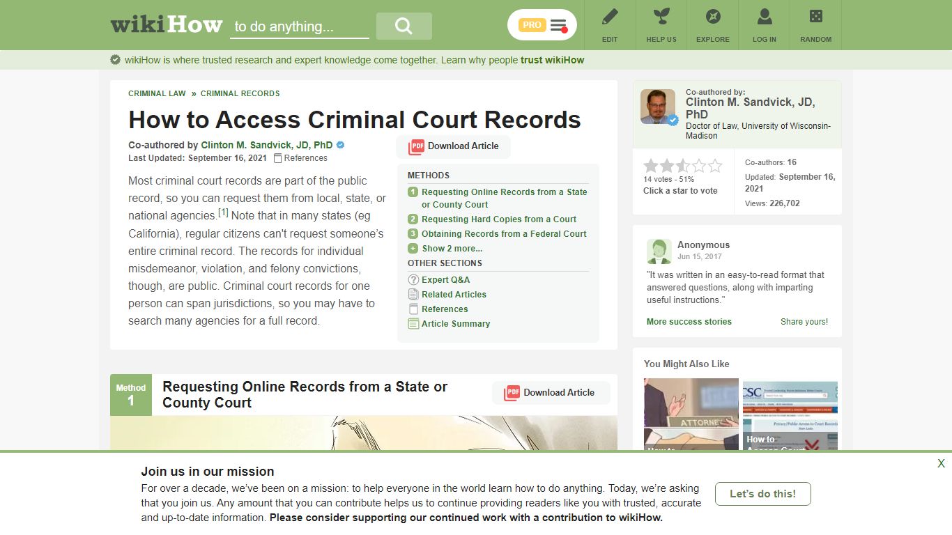 5 Ways to Access Criminal Court Records - wikiHow